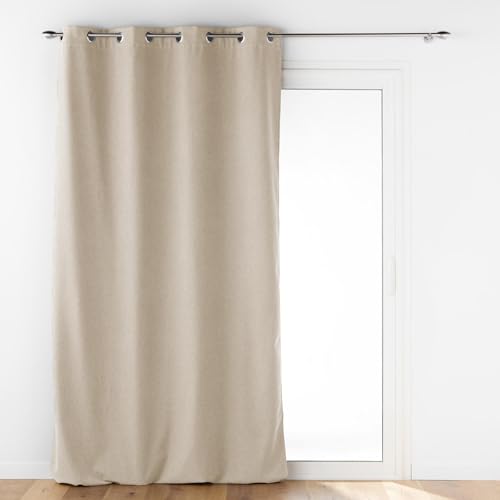 Douceur d'Intérieur Curtain, Polyester, Black, 140 x 260 cm
