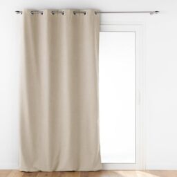 Douceur d'Intérieur Curtain, Polyester, Black, 140 x 260 cm