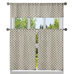Home Maison Natural Kitchen Curtains and Valances Set, Taupe, 58x15