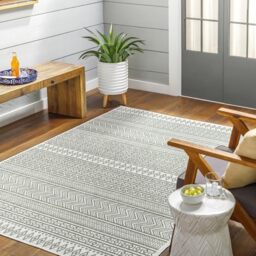 Livabliss Mimi Motril Indoor Outdoor Rug, Boho – 160x230 cm, Green & Ivory