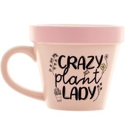 Boxer Gifts 'Crazy Plant Lady' Plant Pot Mug - Funny Gardening Gifts for Women - Houseplant Gift for Plant Lovers - Garden Present for Mum On Christmas & Birthday, Pink