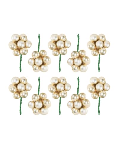 Latte Glass Berry Cluster Decorations Set of 10, Christmas Tree Picks