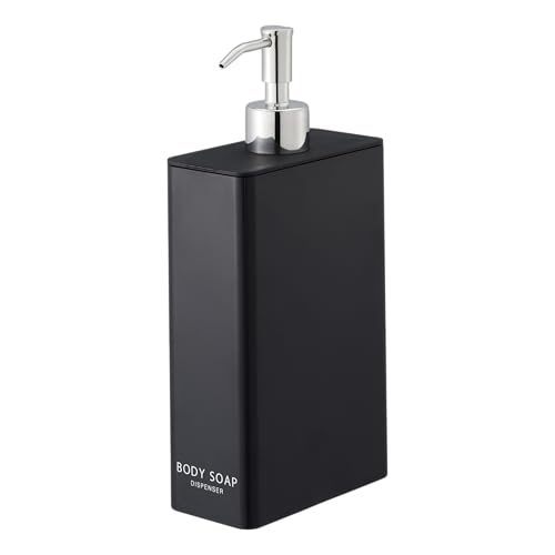 Yamazaki Tower Body Soap Dispenser Black Rectangular
