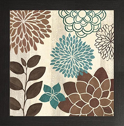 Frame Company Watson Range Abstract Garden Blue I by Veronique Charron, Photo Frame - 20 x 20 Inches, Black