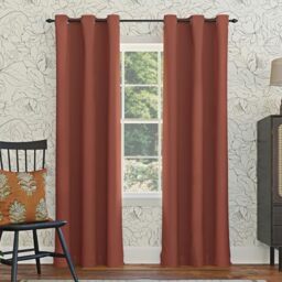 "Sun Zero Easton Energy Saving Blackout Grommet Curtain Panel, 40"" x 63"", Terracotta Orange"