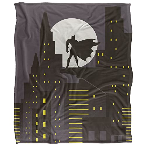 Batman City Silhouette Silky Touch Super Soft Throw Blanket 152 X 127 cm, White