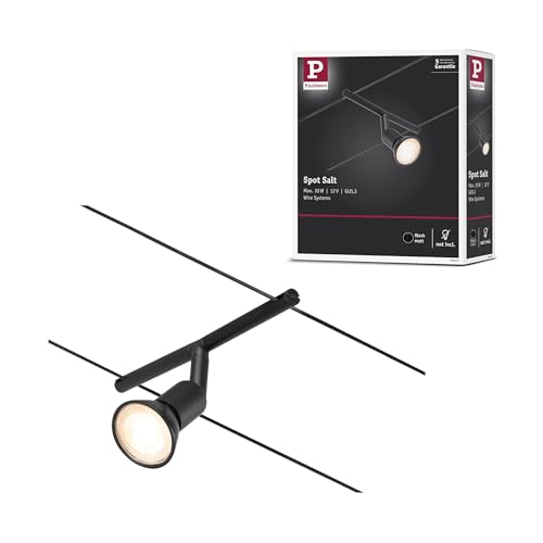 Paulmann 94447 CorDuo Spot Lighting Salt DC, Max 10 Watt Extendable Cable Lamp Matt Black Plastic GU5.3 Wire System Without Bulbs