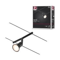 Paulmann 94447 CorDuo Spot Lighting Salt DC, Max 10 Watt Extendable Cable Lamp Matt Black Plastic GU5.3 Wire System Without Bulbs