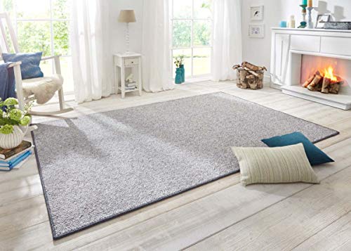 BT Carpet Wolly Rug - Living Room Rug Flat Weave Short Pile Wool Look Wool Skandi Look Dining Room Living Room Children's Room Bedroom - Cream, 100 x 140 cm