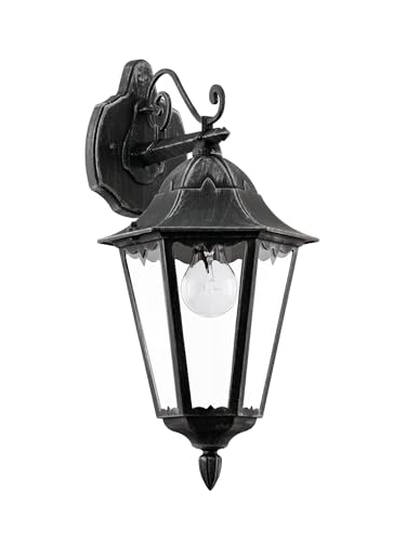 Eglo 93456 NAVEDO Exterior Wall Light in Black and Silver-Patina