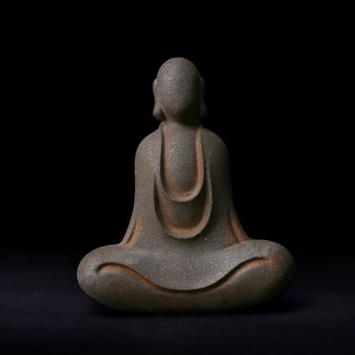 Daisylily Faceless Buddha Statue - Solid Cast Iron Buddha Figurine, Indoor Outdoor Zen Decor for Spiritual Room Meditation