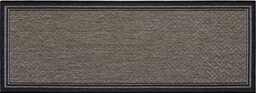 Gertmenian Indoor Outdoor Classic Flatweave Area Rug, Stain & UV Resistant Carpet, Deck, Patio, Poolside & Mudroom, 2x6 Ft Runner, Simple Border, Black Nut Brown, 21994