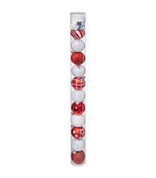 FEERIC CHRISTMAS - Set of 12 Christmas Baubles D 6 cm – Red and White