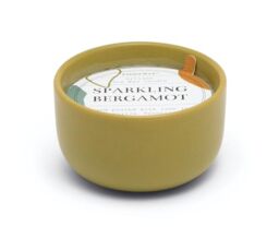 Paddywax Scented Candles Wabi Sabi Collection Fragrant Candle in Reusable Colorful Ceramic Bowl, 99g, Sparkling Bergamot
