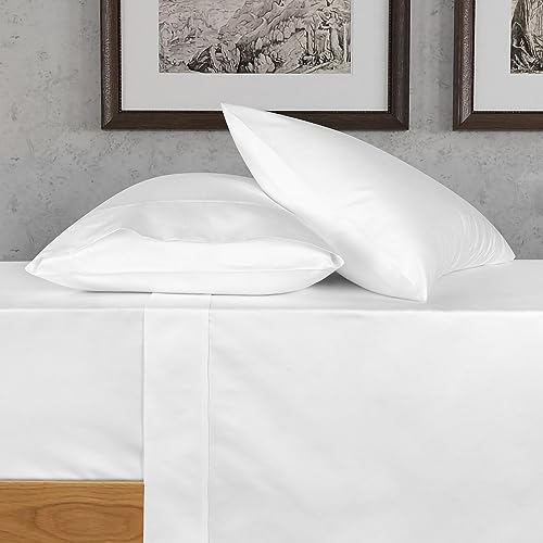 URBANHUT 100% Cotton Sheets California King Size, for Everyday Use - White - 4 Piece Sateen Weave Sheets, California King Size 16'' Elasticized Deep Pocket Bedsheets, Breathable and Durable