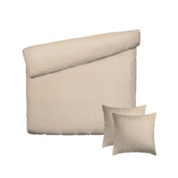 Pure Cotton 3-Piece Single Bed Linen Set - Duvet Cover 200 x 220 cm & 2 Pillowcases 80 x 80 cm - 100% Washed Cotton, Yarn Dyed Woven Fabric, 80 Threads/cm² - Oeko-TEX - Theodeline - Taupe