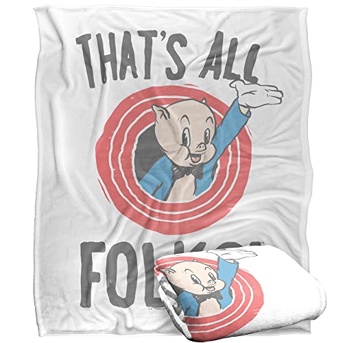 LOONEY TUNES Blanket, 152 x 127 cm The That's All Folks Silky Touch Super Soft Throw Blanket