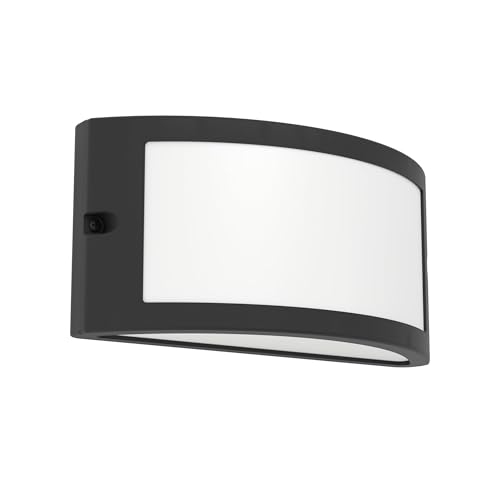 Eglo Outdoor wall Light Poggiarello, Porch and Front Door lamp, Outside Lighting, Anthracite Plastic, E14 Socket, IP54