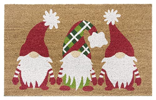 Hanse Home Coconut Doormat Christmas for Indoor Use - Dirt Trapper Mat Natural Coconut Mat Winter Motif Gnome Doormat Non-Slip for Hallway, Entrance Area - 45 x 75 cm