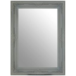 Premier Housewares Rectangular Wall Mirror/Classic Mirrors For Bathroom/Bedroom/Garden Walls Fancy Wall Mounted Mirrors For Hallway With Grey Finish 83 x 8 x 113