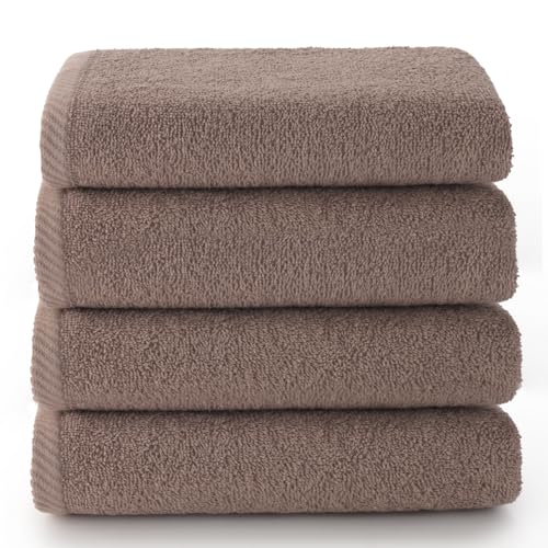 Top Towel Plus - Pack of 4 Bath and Wash Towels 100% Cotton - Hand Towels 50 x 100 cm - Soft, Absorbent and Durable - Ideal Set for Modern Bathroom