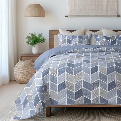SLPR Heather 2-Piece Lightweight Printed Quilt Set (173cm x 224cm) - with 1 Sham Pre-Washed All-Season Machine Washable Bedspread Coverlet