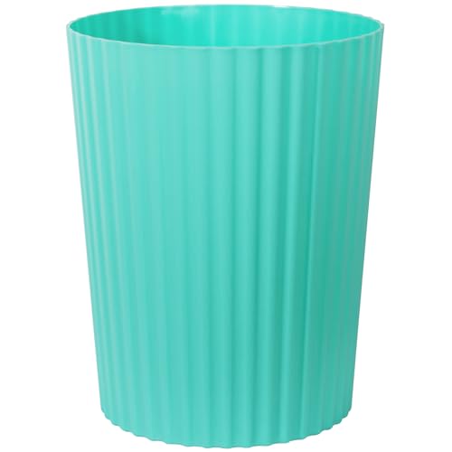 JiatuA Small Bathroom Trash Can Plastic Wastebasket Garbage Can Light Blue - Sturdy Stylish Decor Round Garbage Container Bin for Kitchen, Bedroom, Home Office, College Dorm Essentials