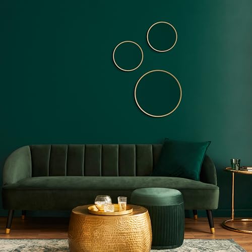 Talos Picasso Mirror Gold Diameter 25 cm Aluminium Frame for Stylish Ambience - Perfect Round Bathroom Mirror that combines Elegance and Functionality