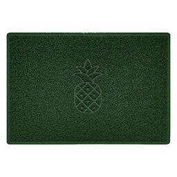 Nicoman Pineapple Embossed Shape Door Mat Dirt-Trapper Washable Barrier Doormat-(Use Indoor or Sheltered Outdoor)-(90x60cm/3x2ft,Large) Green