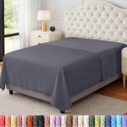 Utopia Bedding Flat Sheet - Soft Brushed Microfiber Fabric - Shrinkage & Fade Resistant Top Sheet - Easy Care - 1 Flat Sheet Only (Twin XL, Grey), UB3702