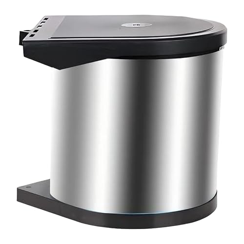 Relaxdays Built-in 12L Stainless Steel Swing Lid Bin for Sink Base Cabinet, Silver, 30.5x27x30 cm