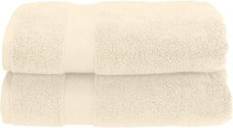 Superior Collection 100% Zero Twist Cotton Super Soft and Absorbent Bath Towel Set, Ivory (Set of 2)