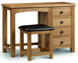 Julian Bowen Marlborough Dressing Table, 4 Drawer, Oak - H75 x W107cm