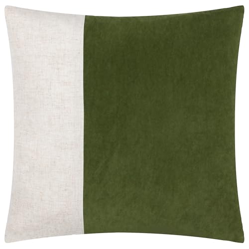 Yard Morden Soft-Washed Velvet Polyester Filled Cushion - Olive - 50x50cm