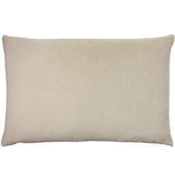furn. Contra Feather Filled Cushion – Luxuriously Soft Velvet Pillow With Plain Reverse (Natural – 40x60cm)