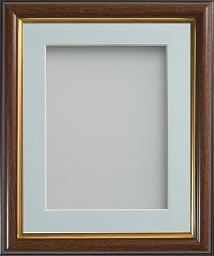 Frame Company Eldridge Mahogany A3 Frame, Light Blue Mount for A4