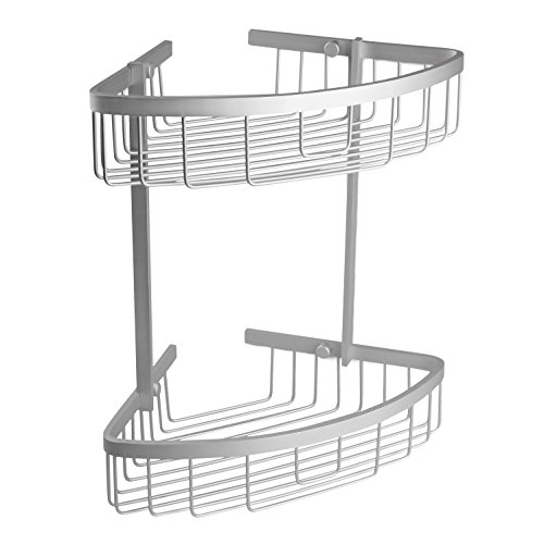 TATAY Shower Caddy Aluminium No Drill Corrosion Resistant Easy Drainage - Shower Caddy Bathroom - Dimensions 22x22x32 cm - Quick Fix System - Humidity Resistant - Screws Included - Easy Drainage