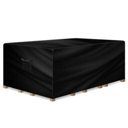 Gracious Gardens Rectangular Garden Furniture Covers Waterproof 180x120x74cm, Oxford Fabric Outdoor Table, Patio & Rattan Garden Furniture Covers, PVC Lined, Air Vents and UV Safe