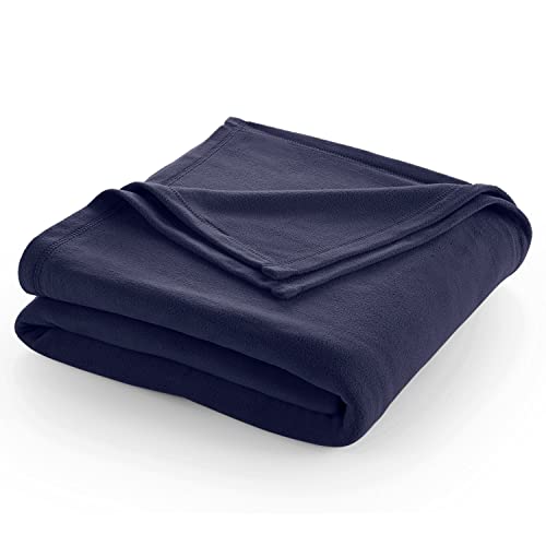 MARTEX King Size Fleece Blanket - Comfy Supersoft Fleece Blanket – All-Season Light Weight Throw Blanket - Luxuriously Soft - Throw Blanket for Couch and Sofa - Machine Wash - Navy