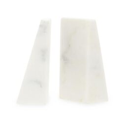 Premier Housewares Natural Beauty White Marble Bookends Elevate Your Bookshelf Or Desktop with Our Stunning Set of 2 Elegant Design Sturdy and Polished Functional Decor 8x16x6
