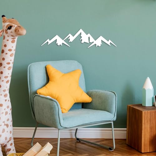 Elegant White Decorative Metal Wall Accessory, 54 x 14 cm, 100% Metal (1.5 mm), Lightweight & Easy to Hang, Perfect for Modern Home Decor