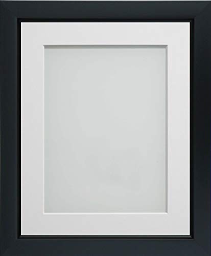 Frame Company Ainsworth Range Black 12x12 inch Picture Photo Frame with White Mount for Image 8x8 inch * Choice of Sizes* Fitted with Real Glass