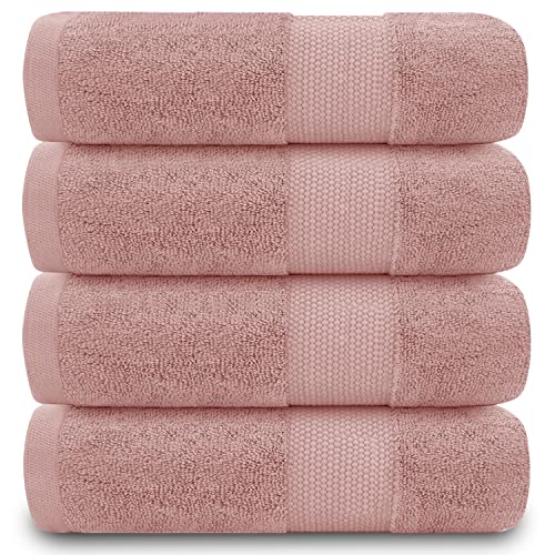 GC GAVENO CAVAILIA 4 Piece Hand Towel - Quick Dry Bathroom Towels Sets - 700 GSM Hotel Towel Set - 100% Egyptian Cotton Towels - Blush Pink