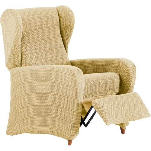 ECOMMERC3 Elastic Jacquard Relax Armchair Cover ??? Beige Adjustable, Breathable and Anti-Wear, Easy to Put on and Remove, Upholstered Style Design
