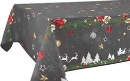 Le linge de Jules Tablecloth Stain-Resistant Christmas Grey Rectangular 150 x 240 cm