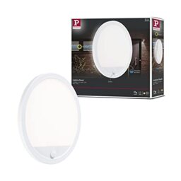 Paulmann 94662 LED Outdoor Light Panel Lamina with Motion Detector IP44 Round incl. 1x14.5 W Warm White White Outdoor Panel Plastic Light Panel 3000 K
