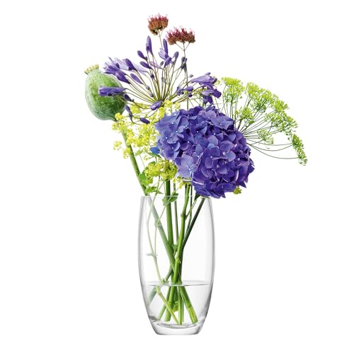 LSA International Flower Barrel Bouquet Vase H20cm Clear- 1 Unit - Mouthblown & Handmade Glass - FW30