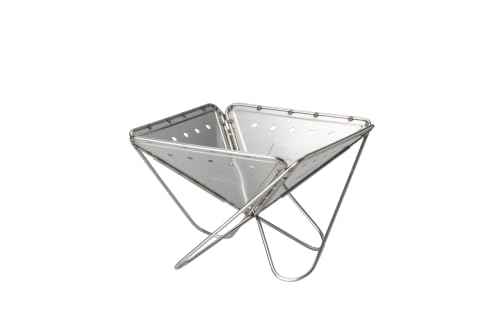 Snow Peak Pack & Carry Fireplace, Medium, Stainless Steel portable firepit, collapsable and foldable for camping and outdoor cooking