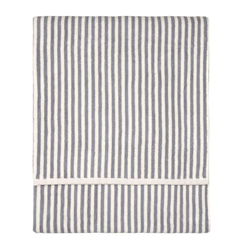 Yard Hebden XL Bath Sheet – Ultra Soft 100% Cotton Terry Striped Luxury Bathroom Towel (Grey – 100x180cm)