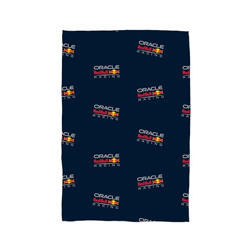 Oracle Red Bull Racing Officially Licensed Fleece Blanket - Formula One Design Super Soft Warm Throw - Perfect For Teen Bedrooms, Camping & Sleepovers - Size 100 x 150cm - Navy